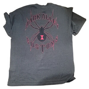 Alstyle Grey black red spider dark alley customs xl crew neck t shirt tee